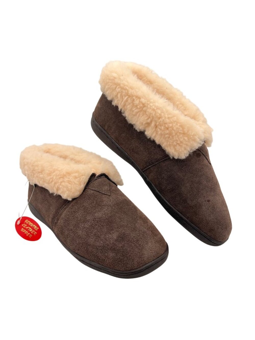Great Northwest Genuine Leather Slippers Womens Size 11M Plush Acrylic Lining